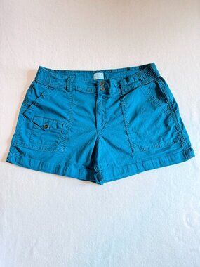 Time & Tru Turquoise Cuffed Cargo Shorts – Size 14